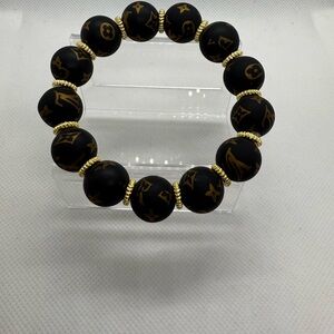 Black and Gold Beaded Bracelet